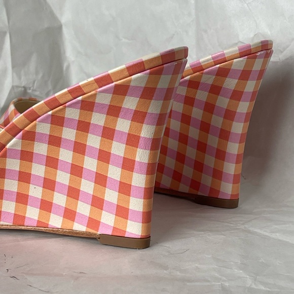 NWOT Maeve Gingham Square Toe Wedge Heels Size 7 - Picture 7 of 15